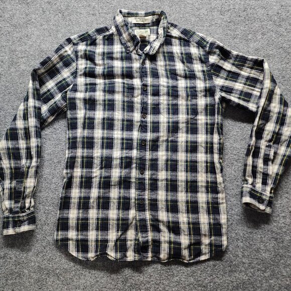 LL Bean Mens Long Sleeve Plaid Flannel Button Up Pockets Size Medium Reg 228061 - Picture 1 of 8